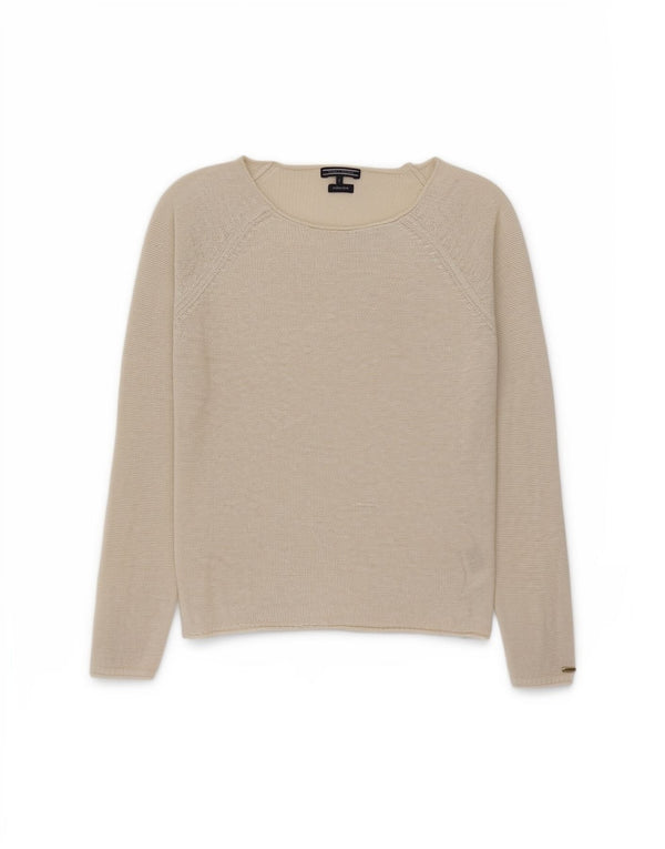 Tommy Hilfiger Pull col bateau pour femme UK 10 Small Off White Classi
