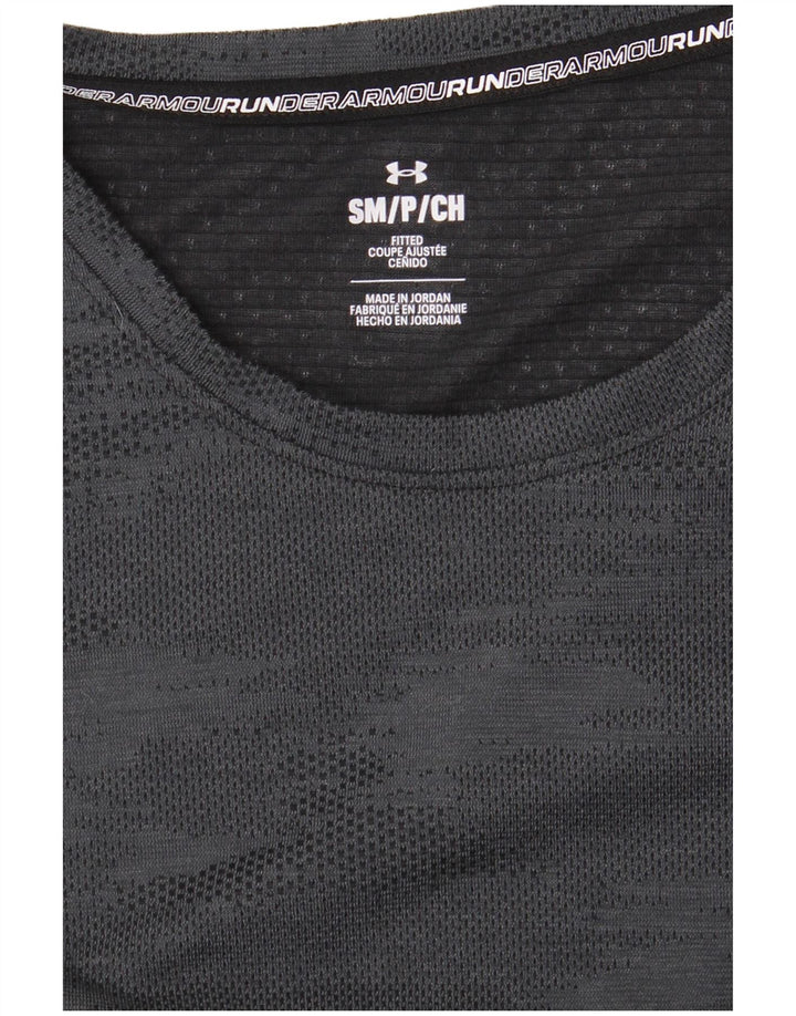 UNDER ARMOUR T-Shirt Femme UK 10 Petit Gris