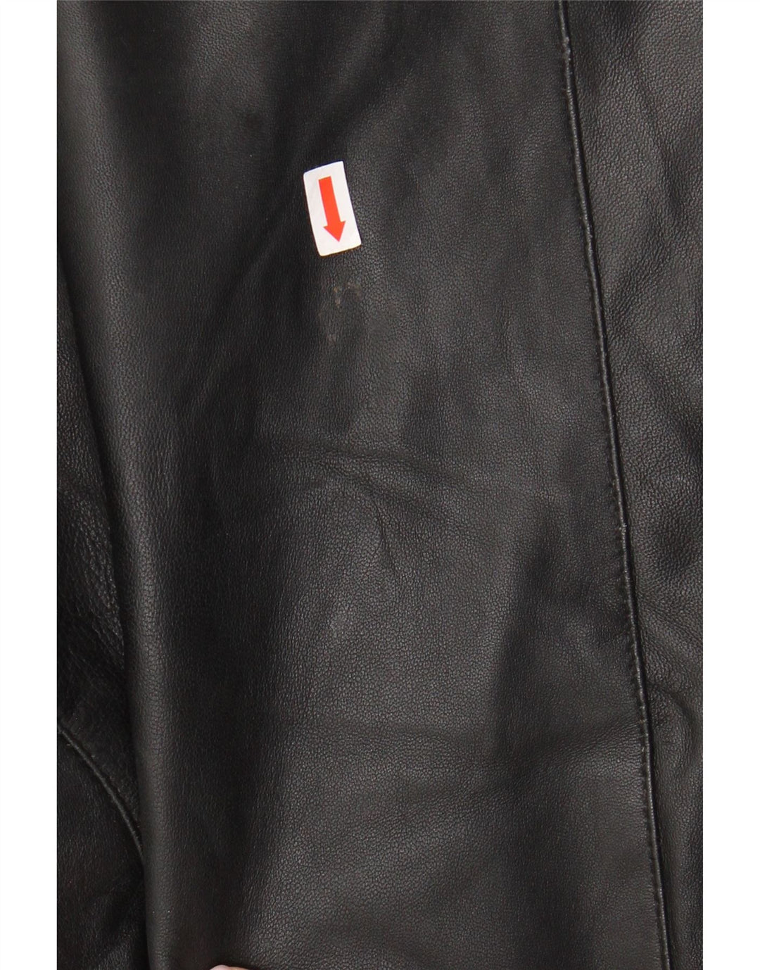 manteau en cuir femme vintage UK 12 Cuir noir moyen