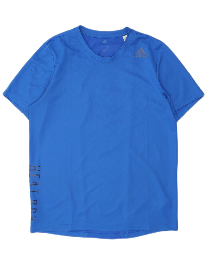 Adidas T-shirt graphique pour hommes, grand, bleu, polyester