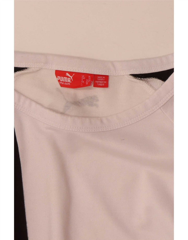 Puma Haut à manches longues XL pour homme Blanc Colourblock