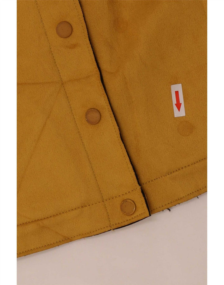 Zara Womens Crop Bomber Jacket UK 16 Grand Jaune Polyester