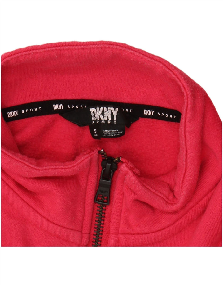 DKNY Sweat-shirt surdimensionné à col zippé pour femme UK 10 Petit Rose