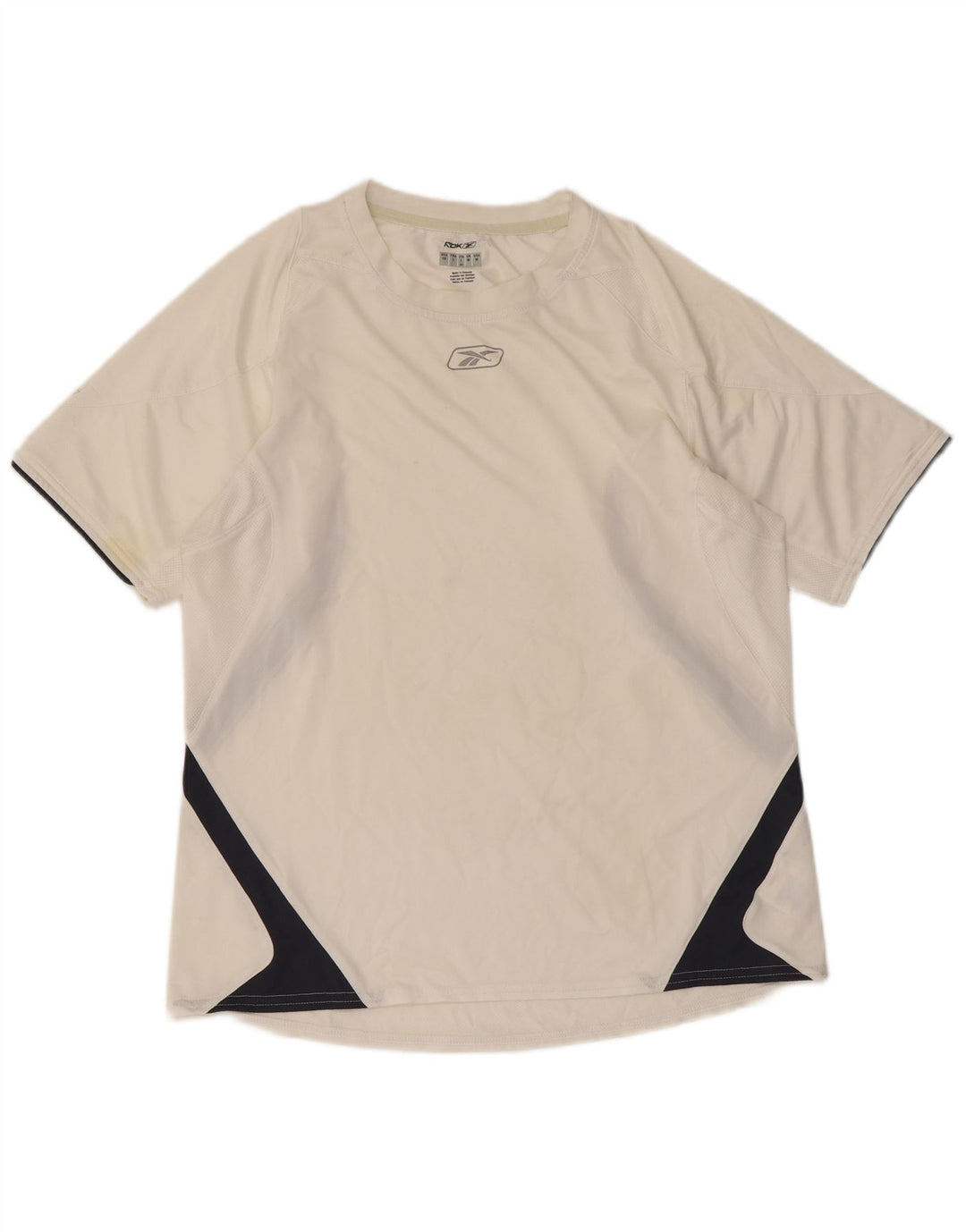 REEBOK T-Shirt Homme Blanc Moyen Polyester Colorblock