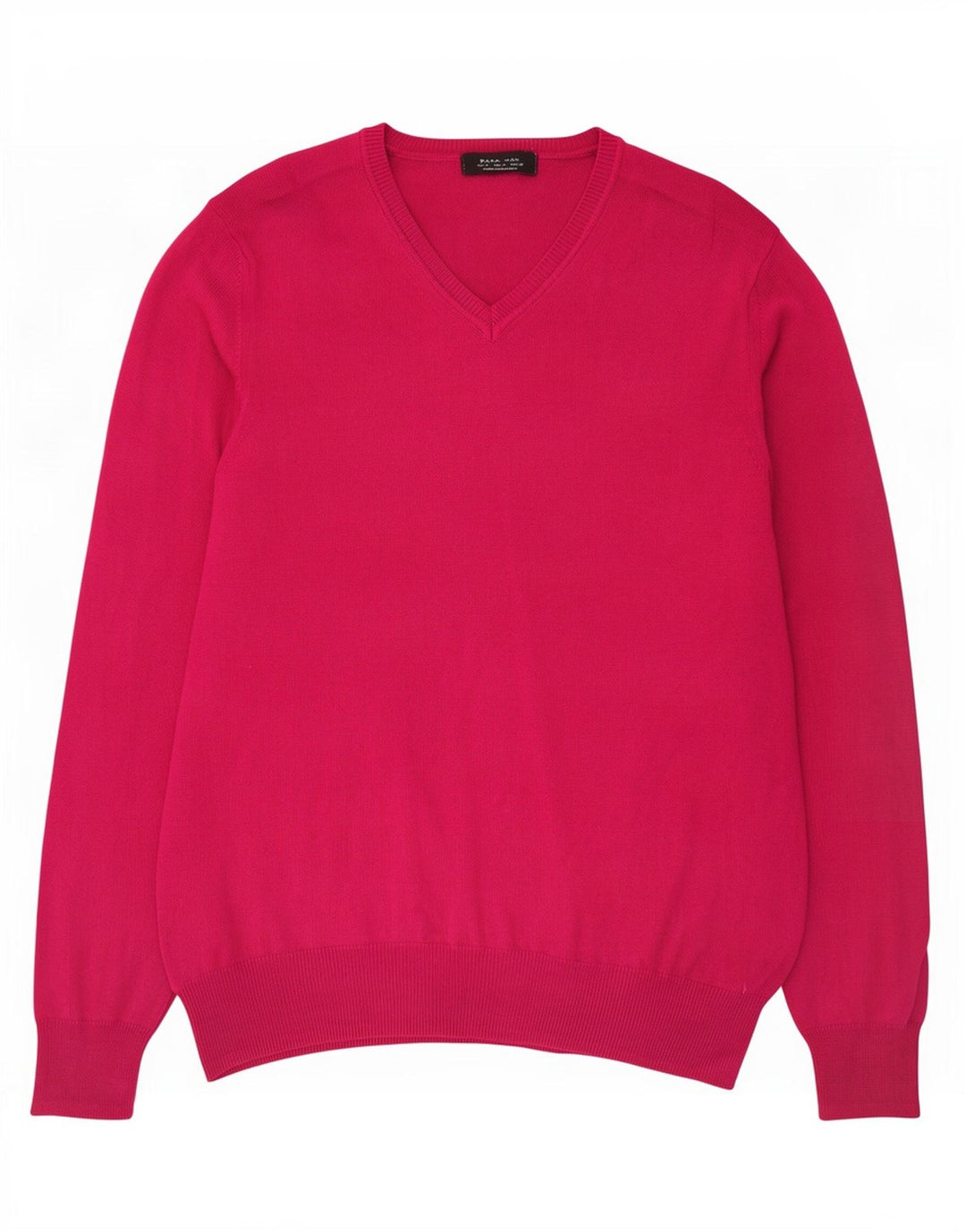 Zara Pull Col V Homme Rose Moyen