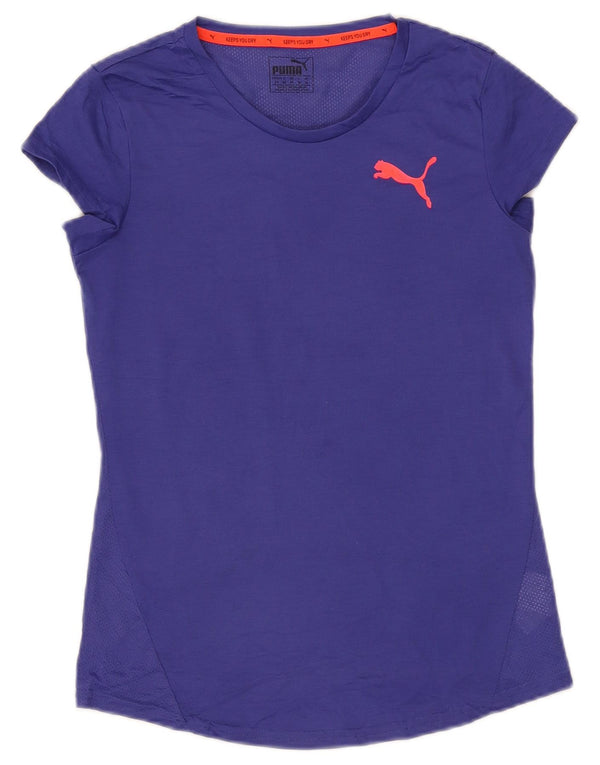 Puma T-Shirt Femme Top UK 10 Small Violet Polyester