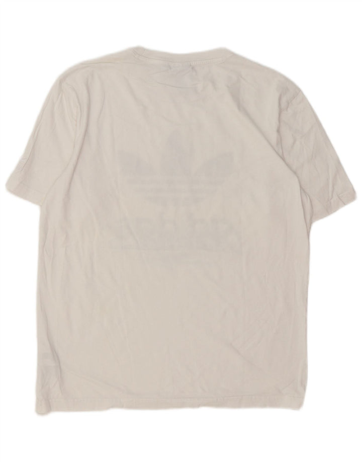 Adidas T-shirt graphique pour homme en coton blanc moyen