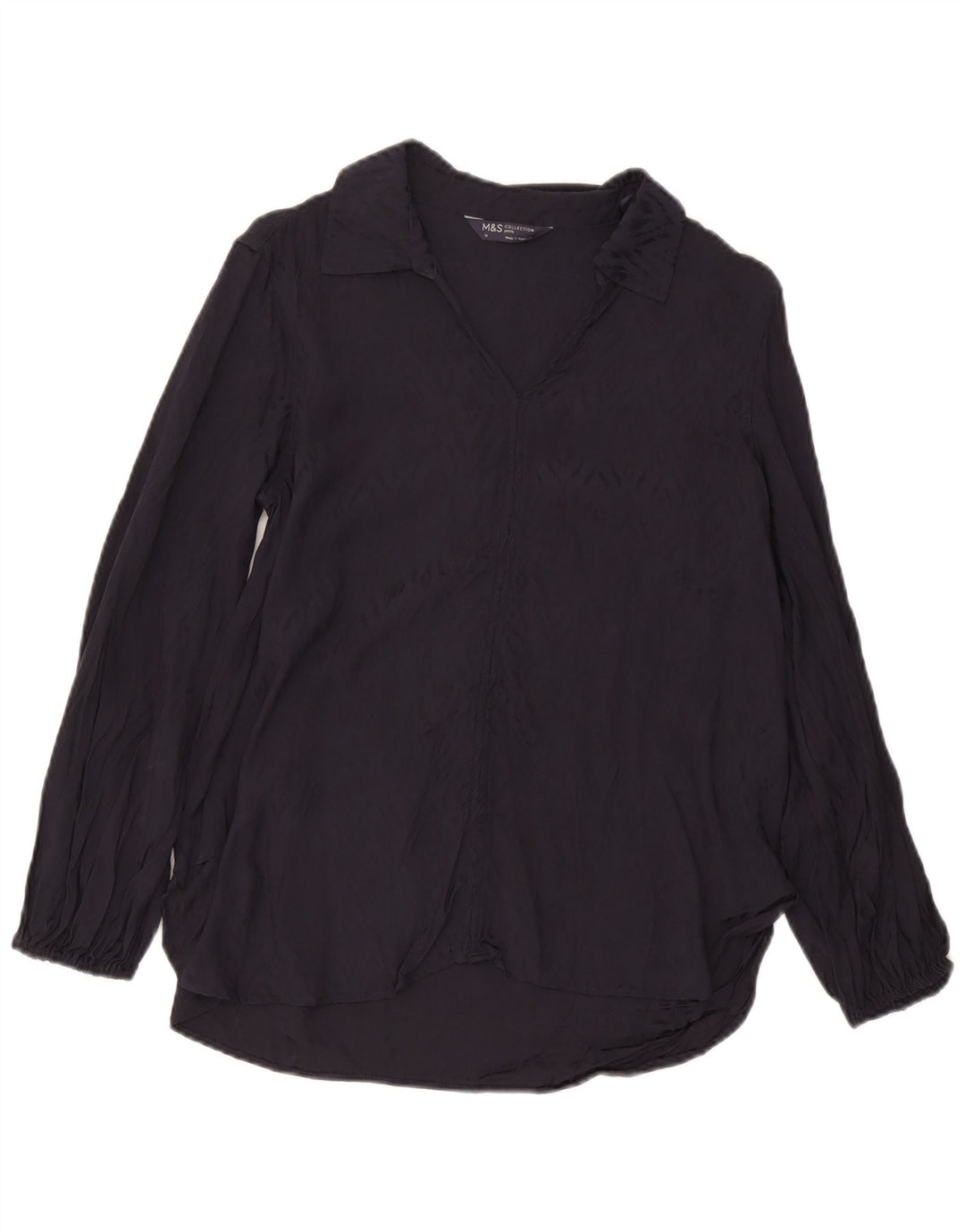 Marks & Spencer Chemise pull pour femme UK 12 Bleu marine moyen Viscose