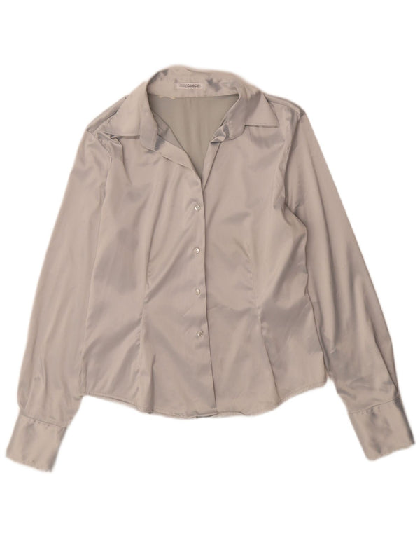 Naracamicie Chemisier Femme UK 12 Moyen Argent Polyester