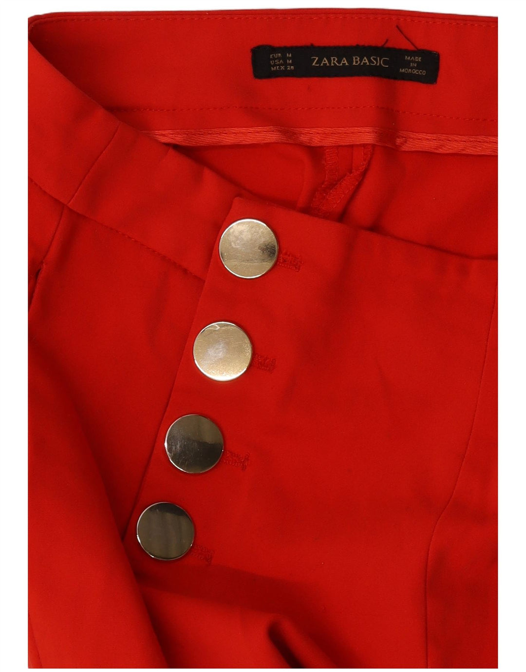 Zara Pantalon décontracté droit pour femme Medium W28 L34 Rouge
