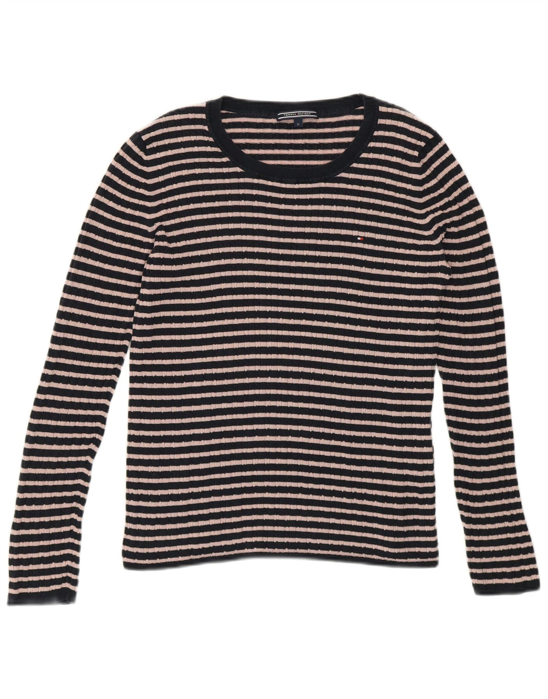 TOMMY HILFIGER Haut à manches longues pour femme UK 14 Medium Navy Blue Preppy
