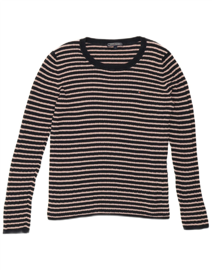 TOMMY HILFIGER Haut à manches longues pour femme UK 14 Medium Navy Blue Preppy