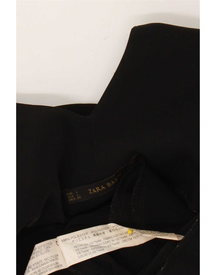 Zara Combishort sans manches pour femme UK 44 Large Noir Polyester