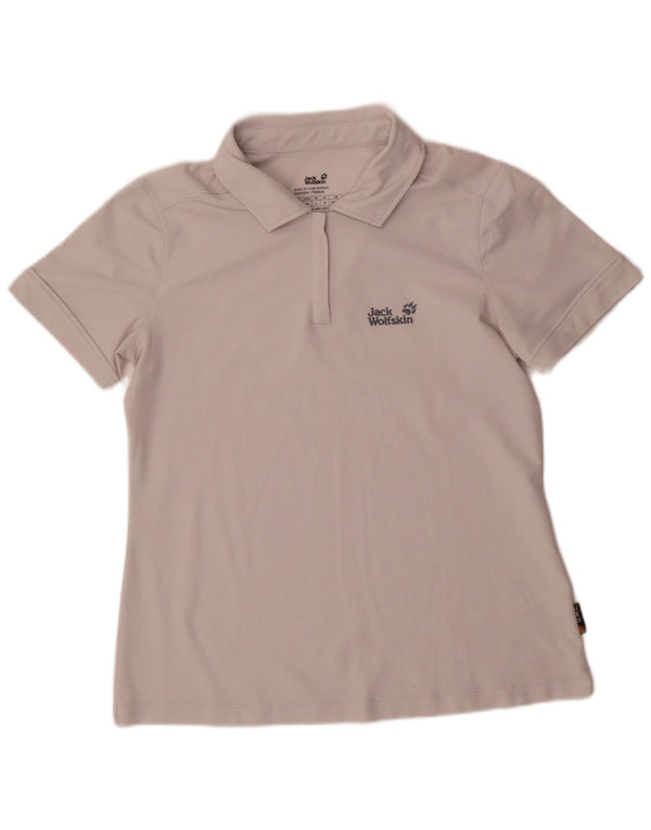 Jack Wolfskin Polo Femme UK 16 Large Gris Polyester