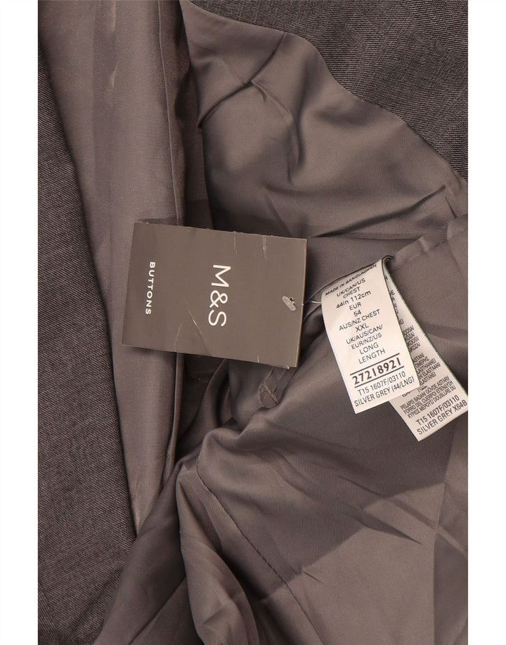 Marks & Spencer Veste blazer à 2 boutons pour homme UK 44 XL Gris Polyester