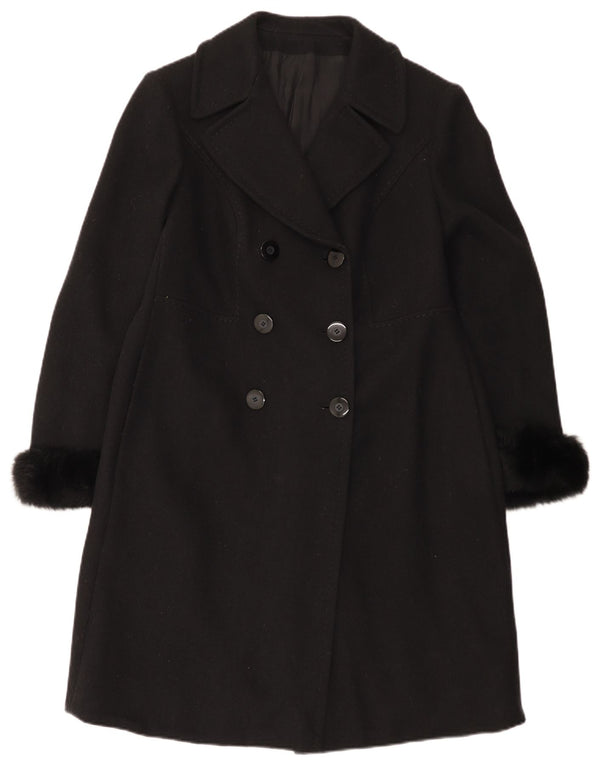 Giole Manteau croisé pour femme UK 14 Medium Noir
