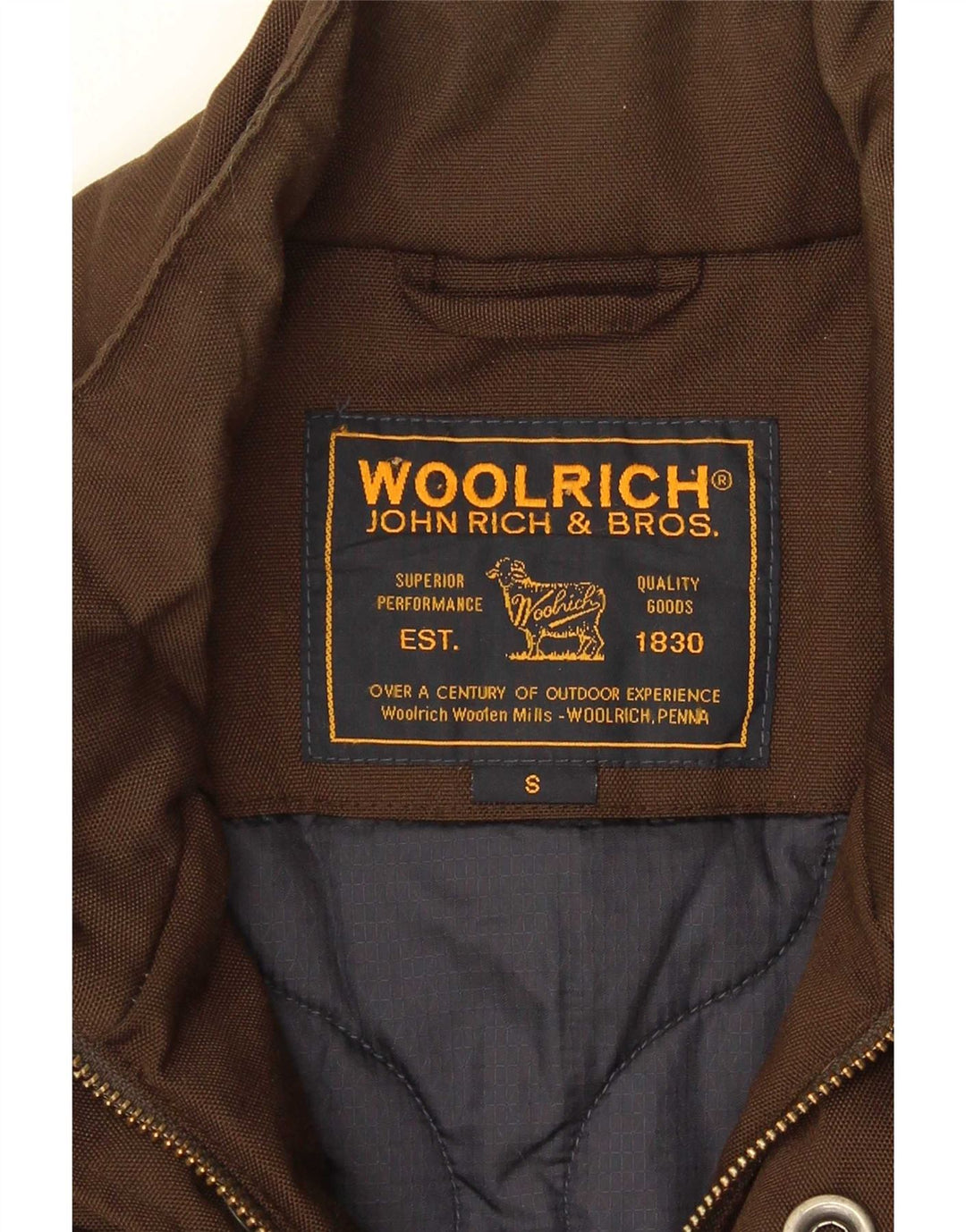 Woolrich Veste coupe-vent militaire pour homme UK 36 Small Kaki Nylon