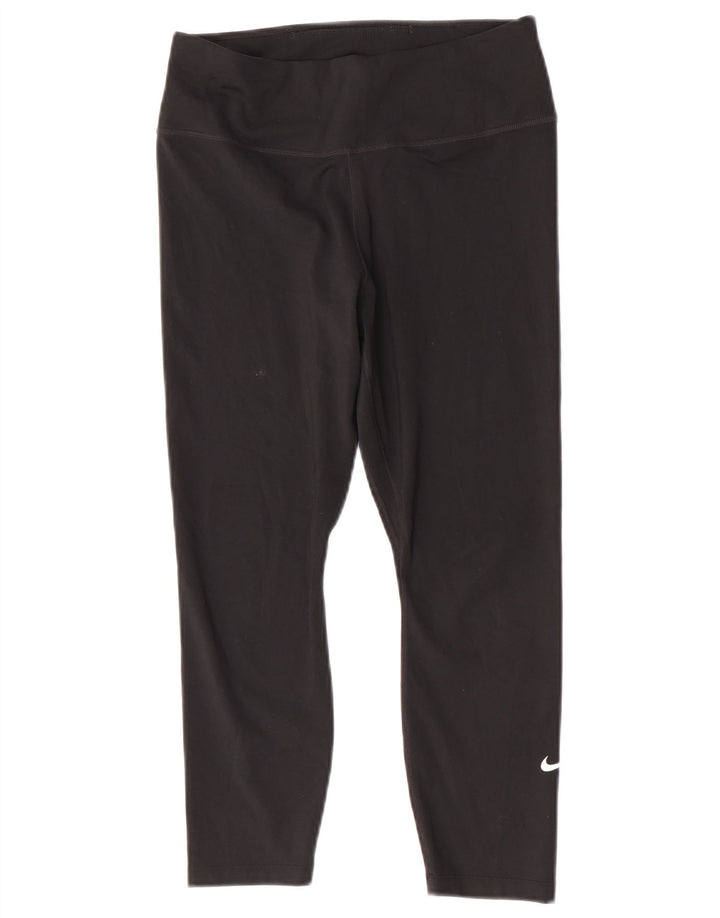 Nike Legging Capri Dri Fit Femme UK 12 Noir Moyen Polyester