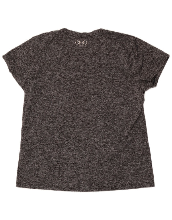 Under Armour Heat Gear Loose Fit T-Shirt Top UK 18 XL Gris Moucheté