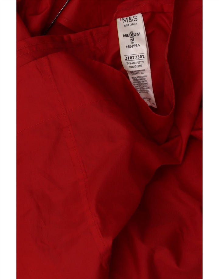Marks & Spencer Manteau imperméable à capuche pour femme UK 44 Rouge moyen Polyester