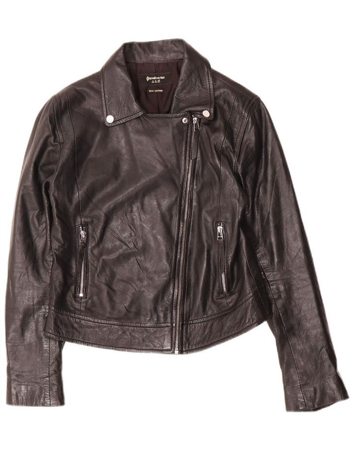 Stradivarius Veste en cuir pour femme UK 44 Grand cuir noir