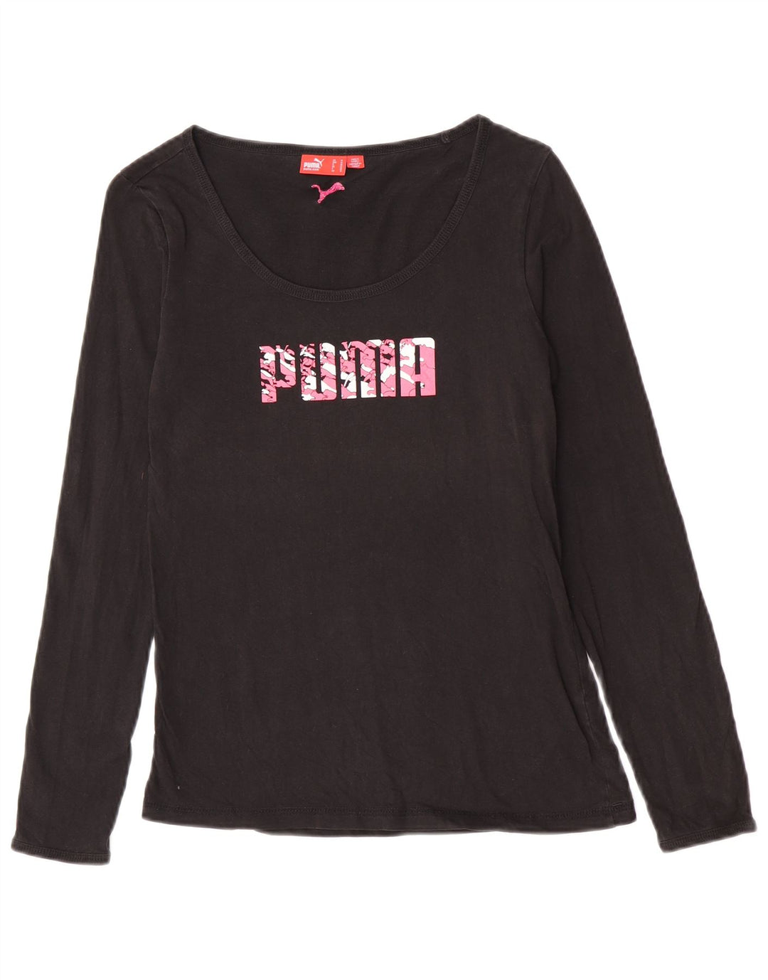 Puma Haut graphique à manches longues pour femme UK 12 Medium Noir