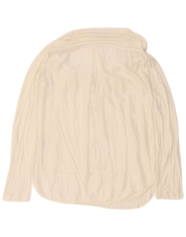 Trussardi Jeans Haut à Manches Longues Femme UK 16 Large Viscose Blanc Cassé