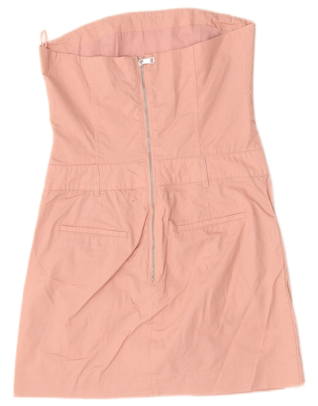 ZARA Femme Mini Robe Bustier UK 6 XS Rose Coton