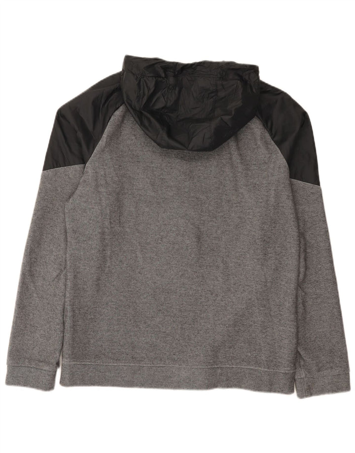 Nike Sweat à capuche zippé en coton color block gris moyen pour homme