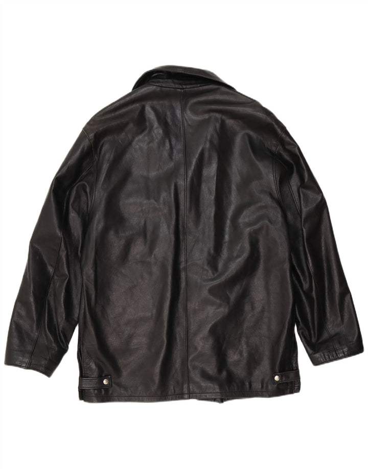Davin Veste en cuir pour homme UK 40 Grand cuir noir