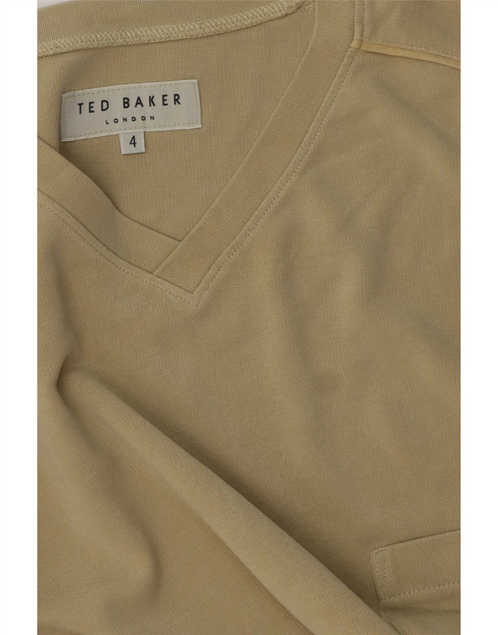 Ted Baker T-Shirt Homme Taille 4 Grand Kaki Coton