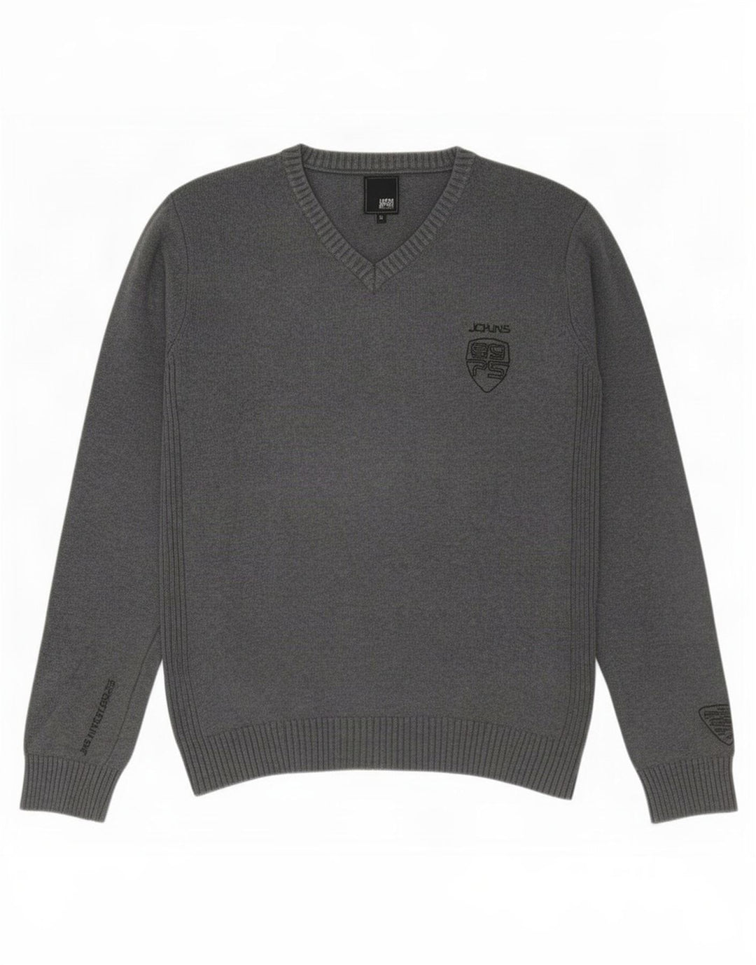 Jack & Jones Pull Col V Homme Gris Moyen Coton