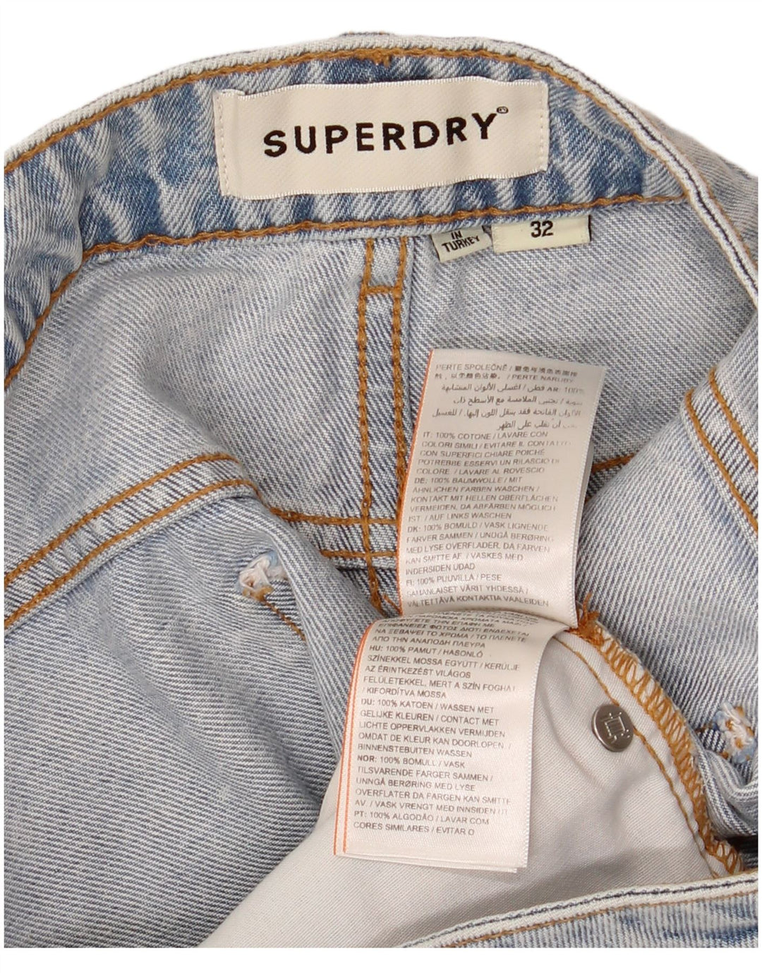 Superdry Short en Jean W32 Large Bleu Coton Femme