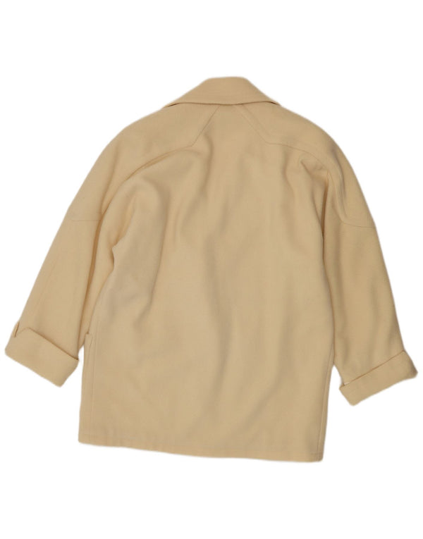 vintage Femme 1 Bouton Blazer Veste UK 18 XL Laine Beige