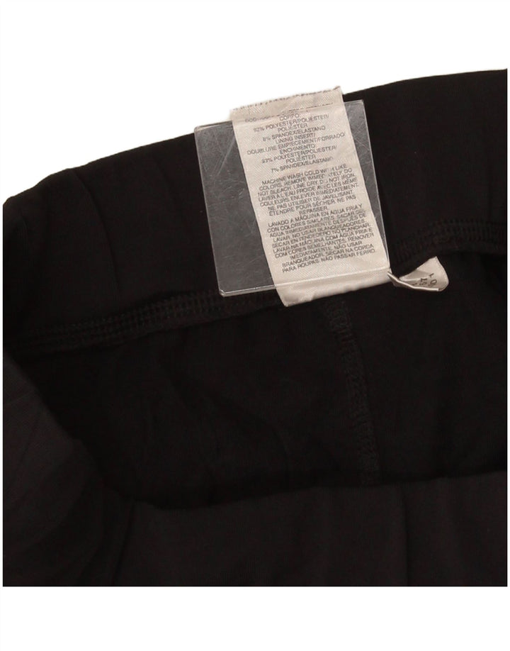 Adidas Femmes Capri Leggings UK 14 Grand Noir Colorblock Polyester