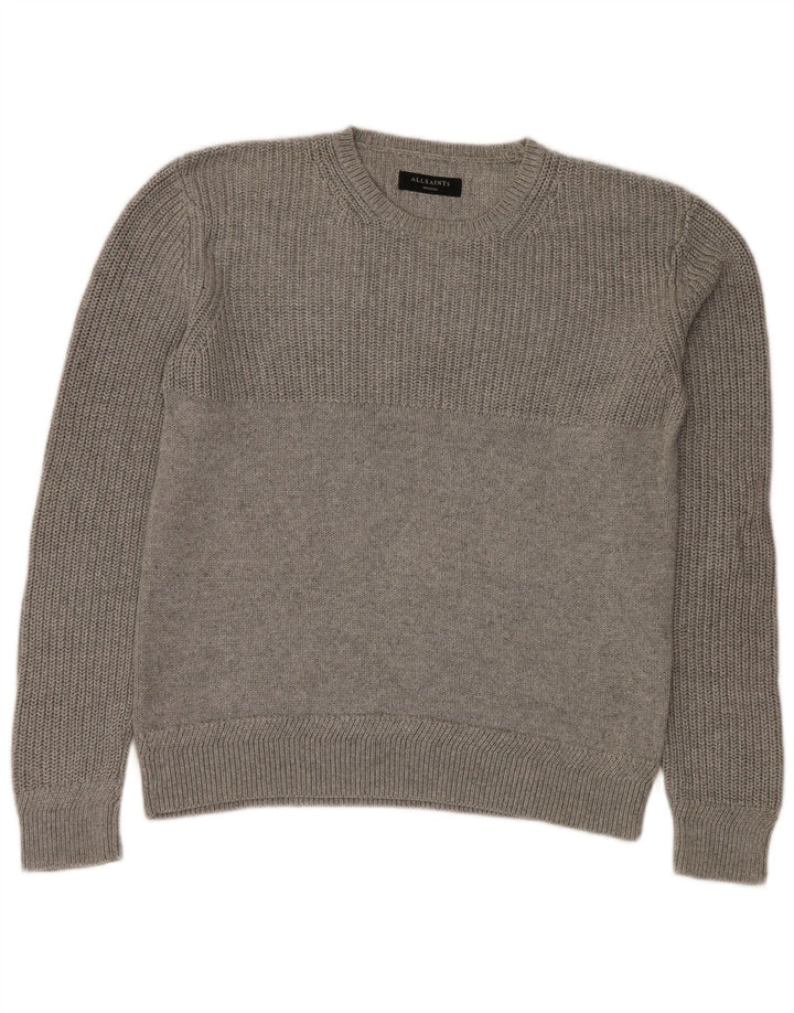 All Saints Pull Col Rond Homme Gris Moyen Coton