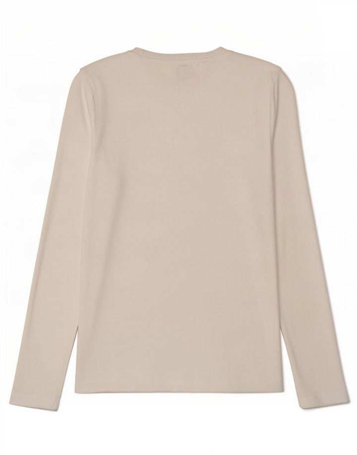 Marks & Spencer Haut à manches longues pour femme UK 10 Petit coton blanc