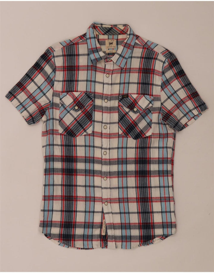 Lee Chemise en flanelle à manches courtes pour homme en coton à carreaux multicolores