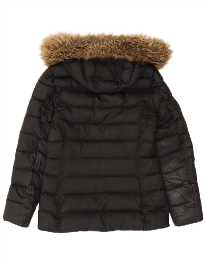 Tommy Hilfiger Veste matelassée à capuche pour femme UK 10 Small Noir Polyester