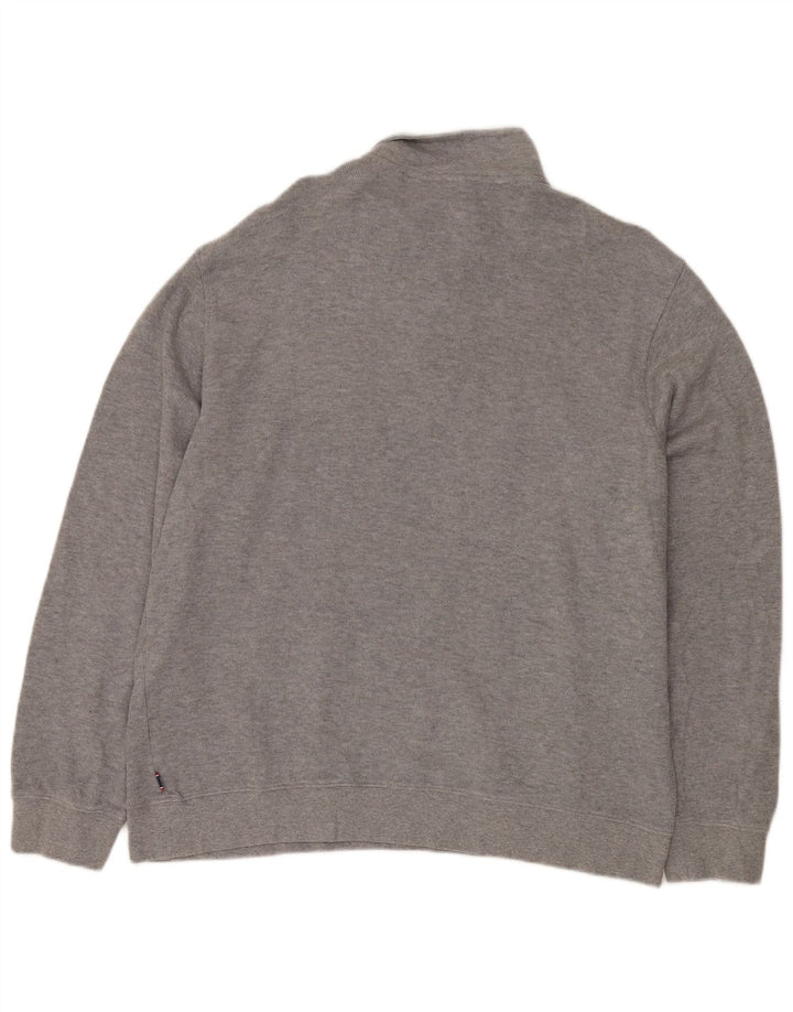 IZOD Pull col zippé homme grand gris coton