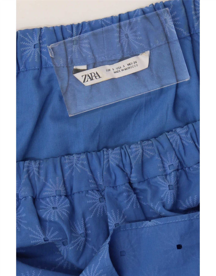 Zara Femme Mini Robe à épaules Dénudées UK 10 Petit Bleu