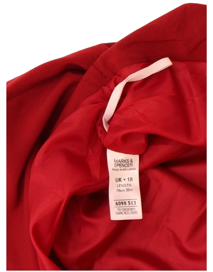 Marks & Spencer Jupe trapèze pour femme UK 18 XL W38 Rouge Polyester