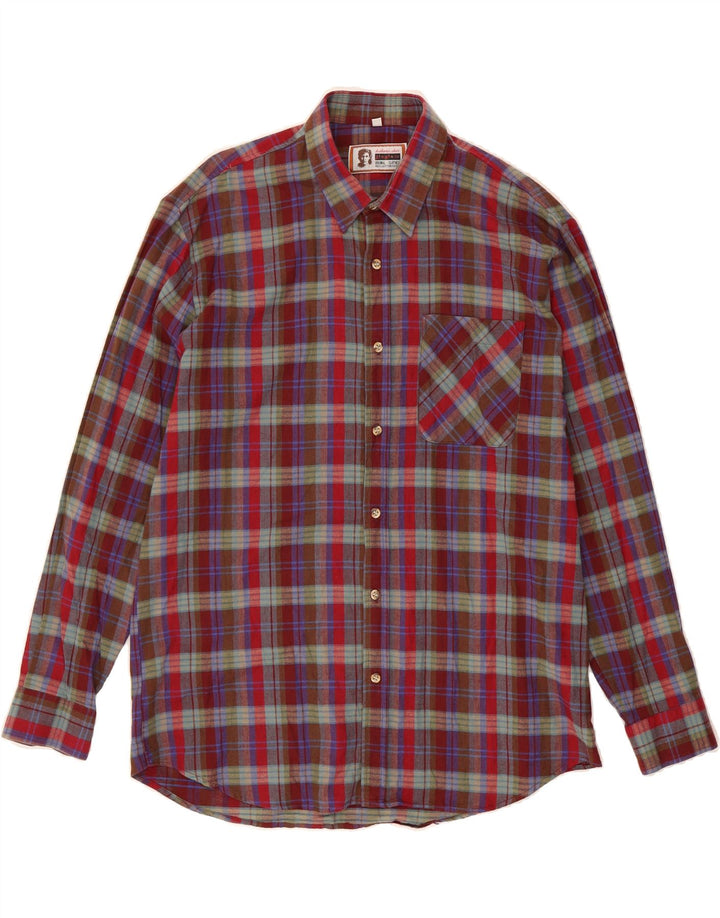 JINGLERS Mens Flannel Shirt Size 41/42 Large Red Check Cotton Vintage Jinglers and Second-Hand Jinglers from Messina Hembry 