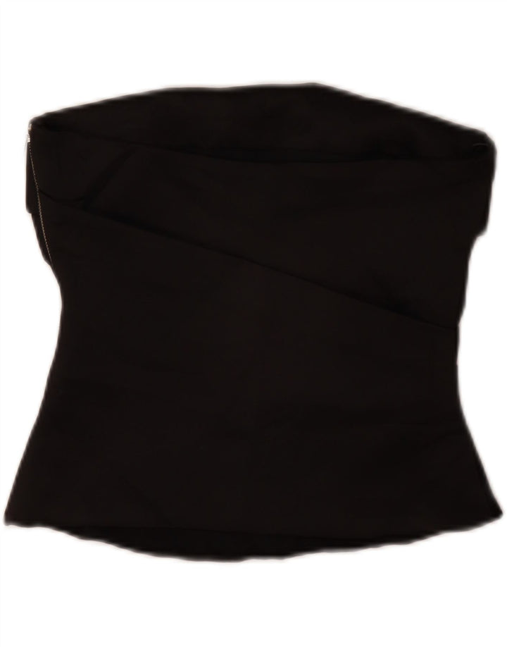 Zara Haut court sans bretelles pour femme UK 10 Petit Noir Polyester