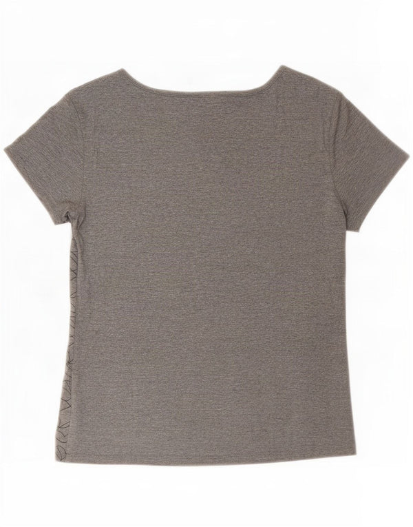 Armani Jeans T-Shirt Graphique Femme Top IT 44 Gris Moyen Coeur en Coton