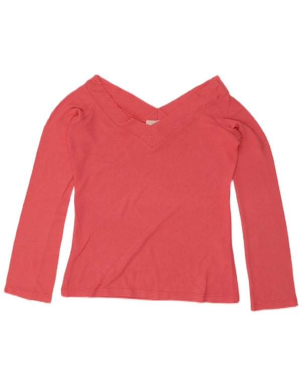 Zara Femme Top Manches Longues UK 12 Large Rose Viscose