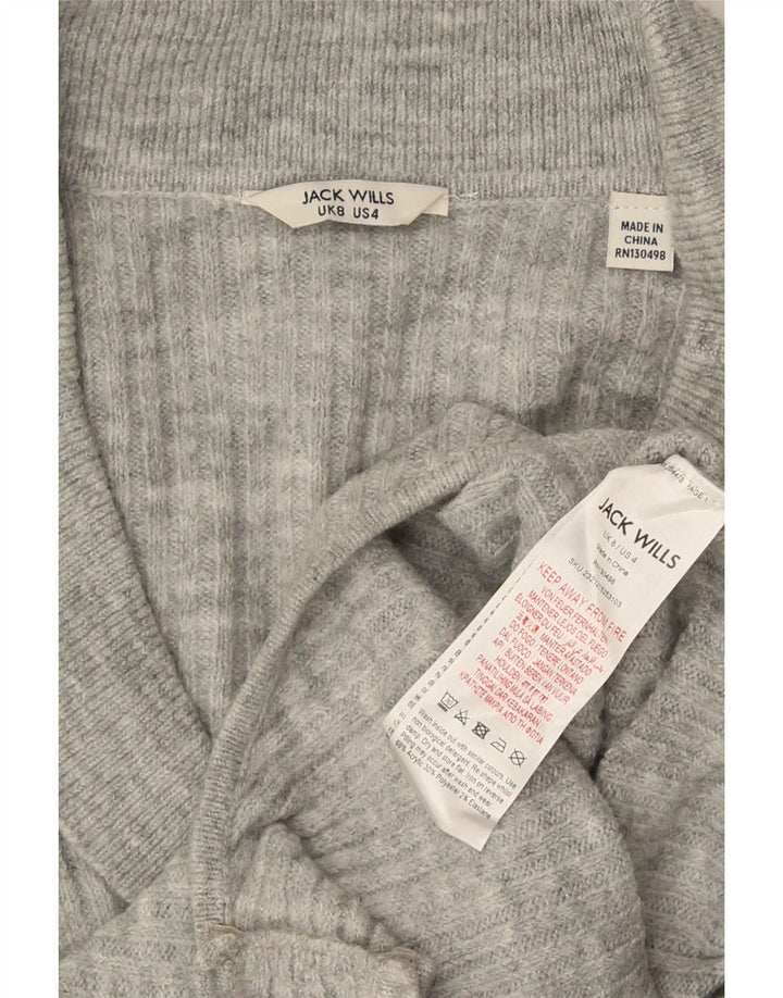 Jack Wills Body à manches longues pour femme UK 8 Small Gris Acrylique