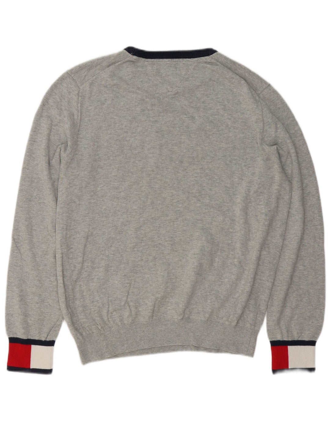 TOMMY HILFIGER Pull Col Ras du Cou Homme Gris Moyen Colourblock