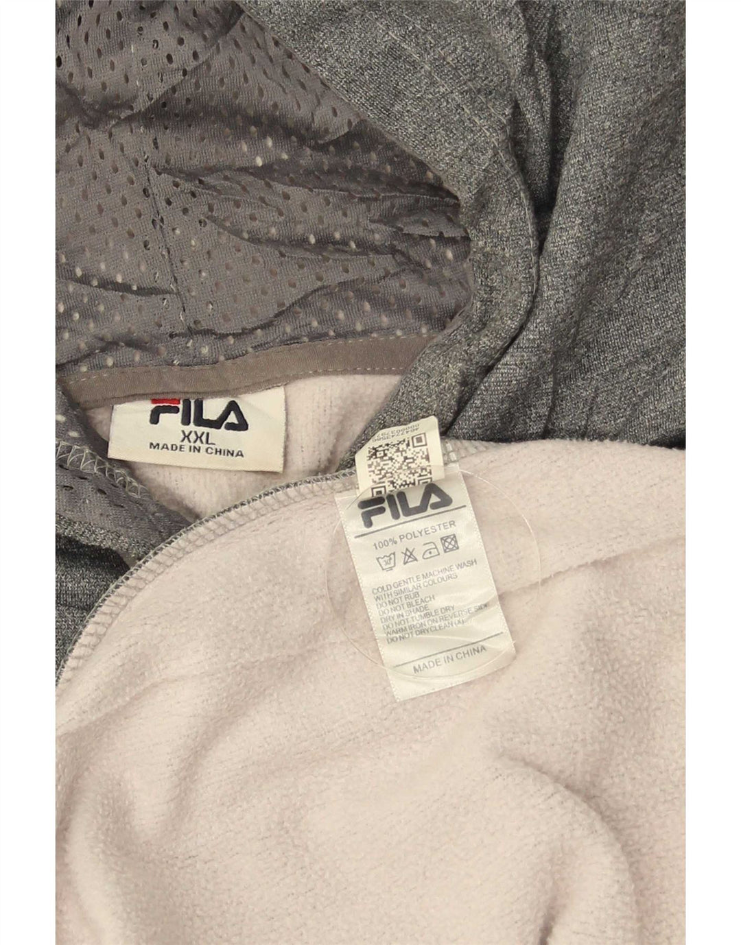Fila Pull à capuche graphique pour homme 2XL Gris Colorblock Polyester