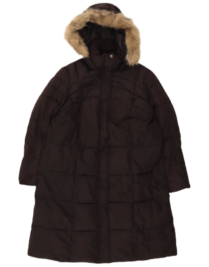Marks & Spencer Manteau rembourré à capuche pour femme UK 18 XL Noir Polyester
